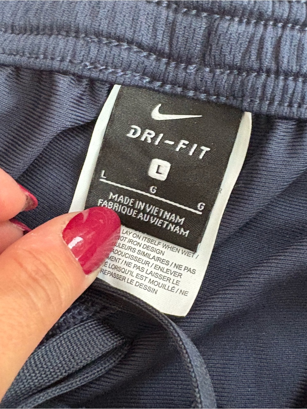 Nike mens Navy Track Pants with White Stripe - Picture 3 of 4